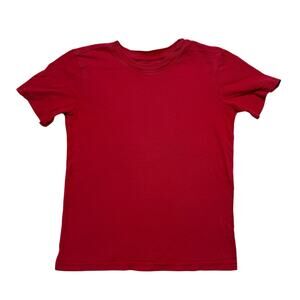 PRIMARY Solid Red Short Sleeve Tee Size 8-9 Cotton Unisex Crew Neck